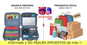 aduana exento impuestos equipaje franquicia diferencia