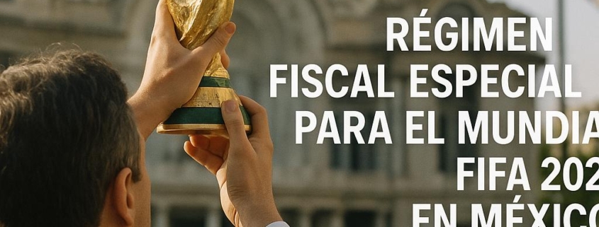 Régimen Fiscal Especial para el Mundial FIFA 2026 en México. realistic photo of, award winning photograph, 50mm Resolution: 1080i (1920x1080).