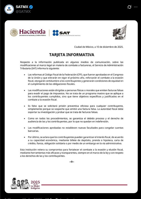comunicado sat terrorismo fiscal 2026