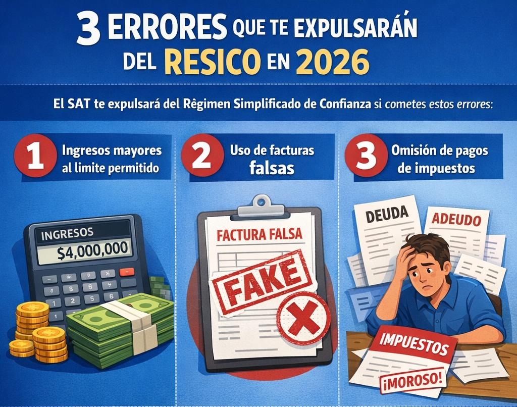 3 errores que harán que el SAT te saque de RESICO en 2026.