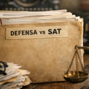 De la Factura al \"Expediente de Defensa vs SAT\" realistic photo of, award winning photograph, 50mm