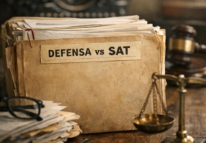De la Factura al \"Expediente de Defensa vs SAT\" realistic photo of, award winning photograph, 50mm