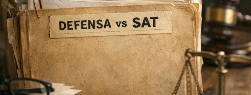 De la Factura al \"Expediente de Defensa vs SAT\" realistic photo of, award winning photograph, 50mm