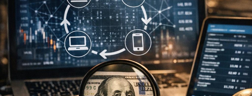 La Trazabilidad del Dinero + Flujo Circular de Información realistic photo of, award winning photograph, 50mm