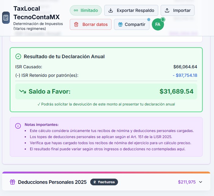 consulta resultado declaracion anual personas fisicas